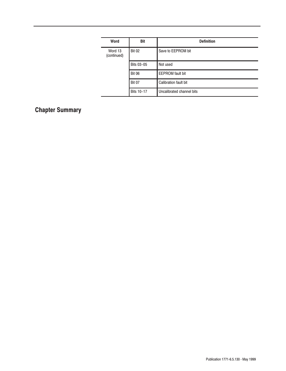 Chapter summary | Rockwell Automation 1771-IXE/D Thermocouple/Millivolt Input Module User Manual User Manual | Page 39 / 85