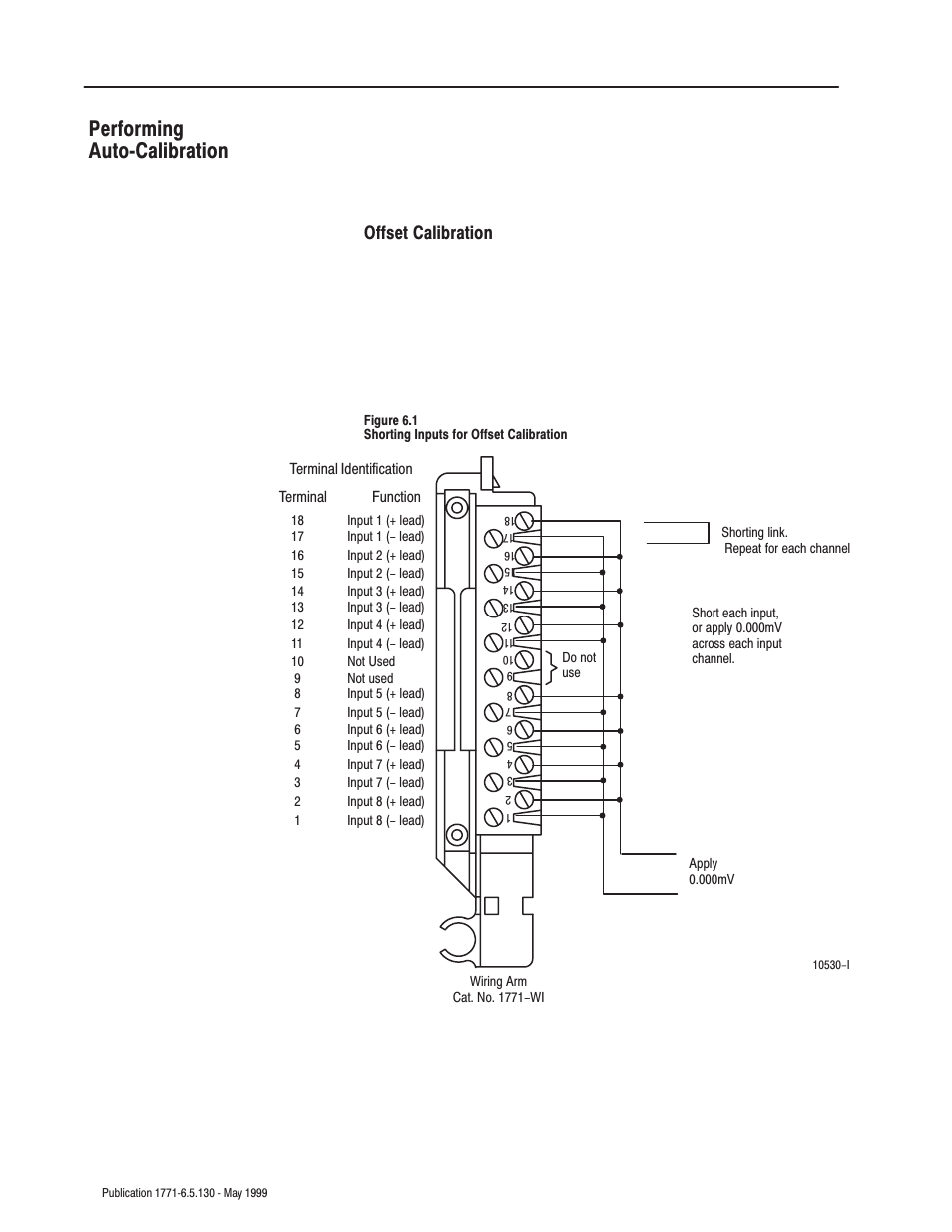 Performing autoćcalibration, Offset calibration | Rockwell Automation 1771-IXE/D Thermocouple/Millivolt Input Module User Manual User Manual | Page 42 / 85