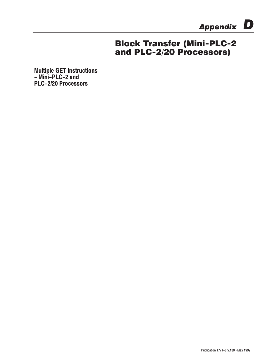 Appendix | Rockwell Automation 1771-IXE/D Thermocouple/Millivolt Input Module User Manual User Manual | Page 67 / 85
