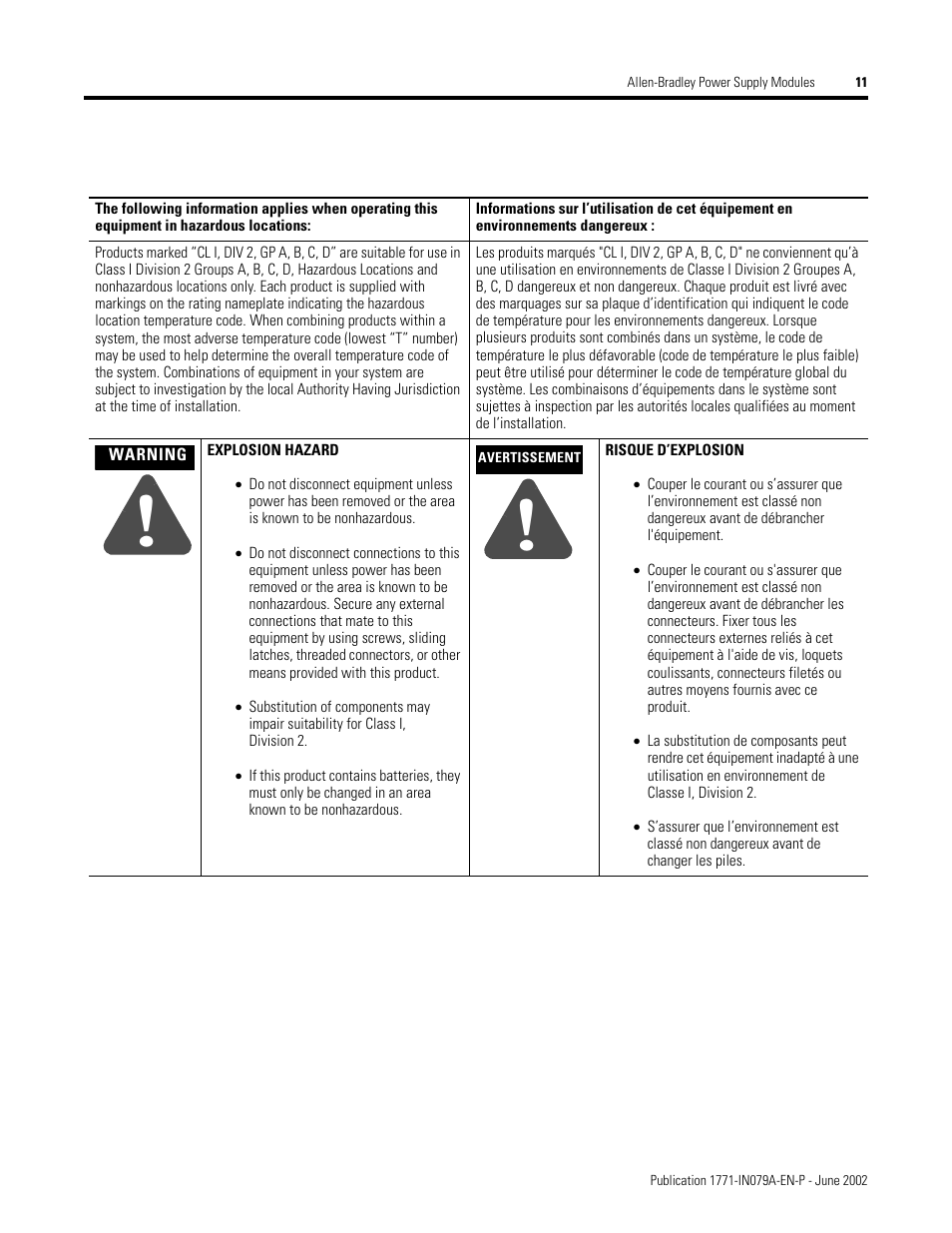 Rockwell Automation 1771-P4S_P6S_P4S1_P6S1 Power Supply Modules Installation Instructions User Manual | Page 11 / 16