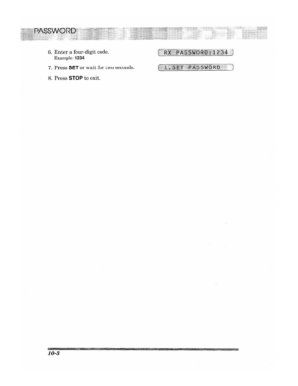 Password | Brother 2500ML User Manual | Page 102 / 132