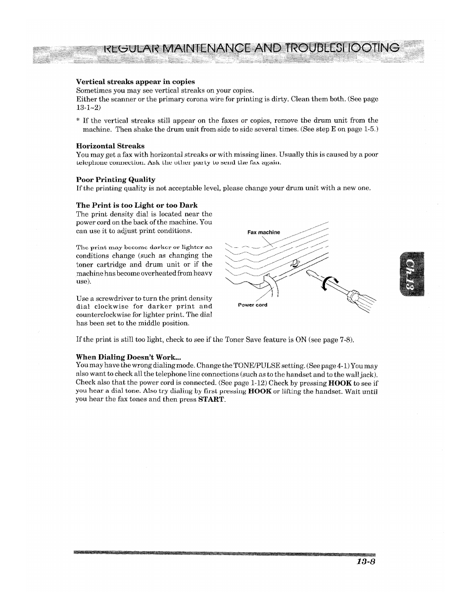 I kbciiulak maintenanob /^htd troubleshooting, Lliml | Brother 2500ML User Manual | Page 123 / 132