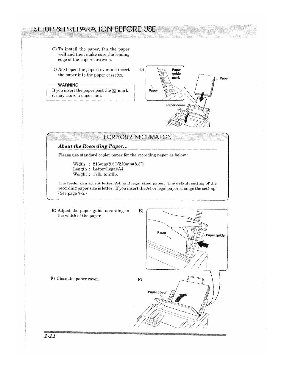 Ror your information, 1 y dc tjse | Brother 2500ML User Manual | Page 20 / 132
