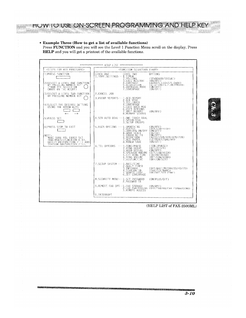 Help list of fax-2500ml) | Brother 2500ML User Manual | Page 37 / 132