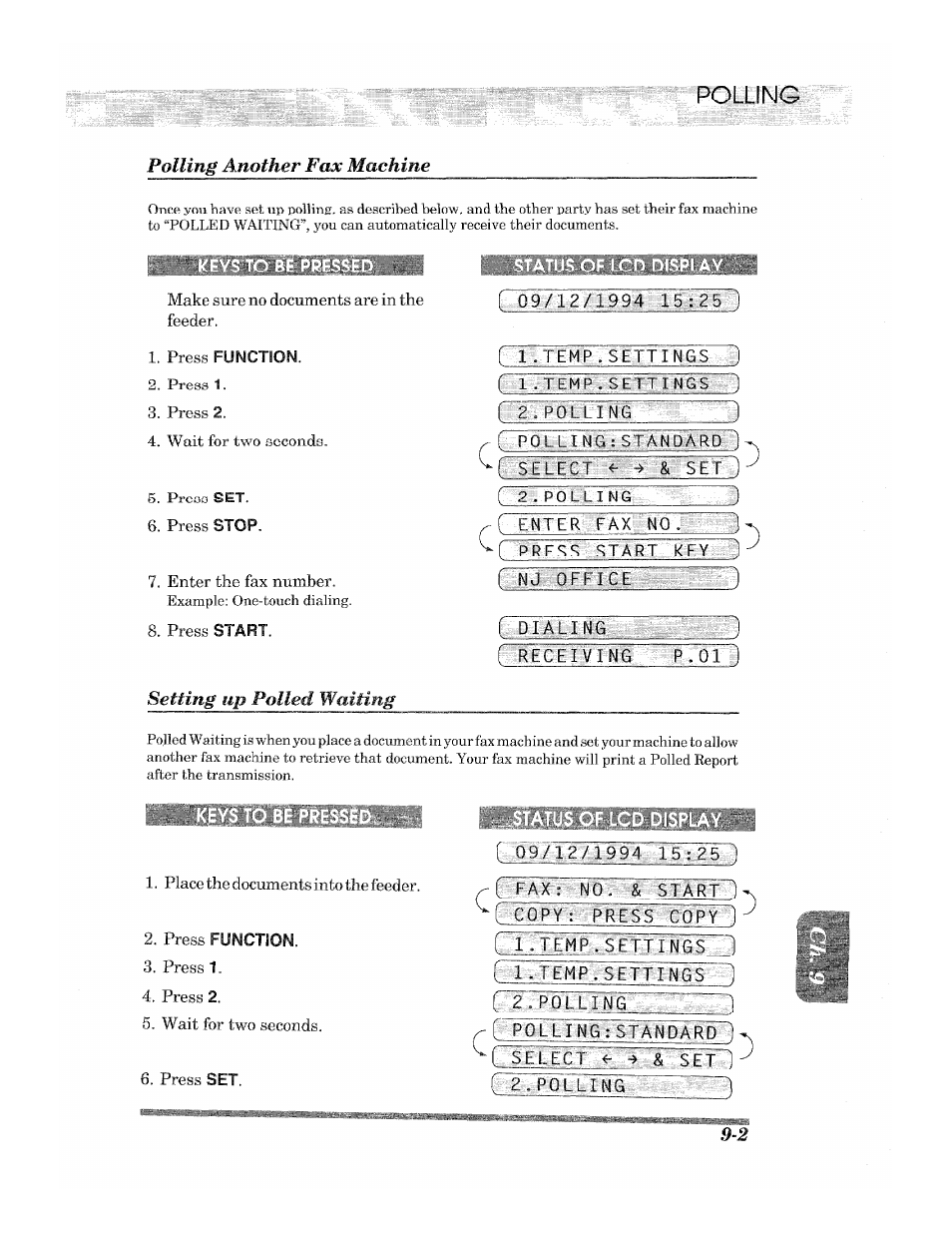 Polling another fax machine, Up polled waiting | Brother 2500ML User Manual | Page 95 / 132