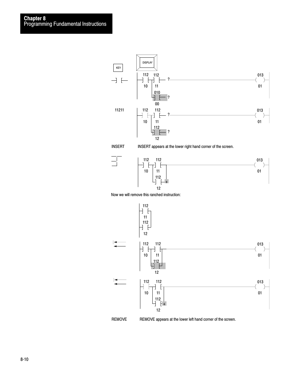 Programming fundamental instructions chapter 8 | Rockwell Automation 1772-LV Mini-PLC - 2/15 Programmable Controller (Series B) Programming and Operations User Manual | Page 113 / 215