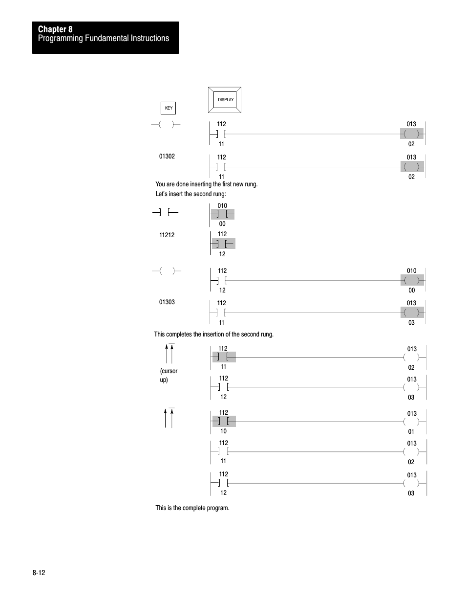 Programming fundamental instructions chapter 8 | Rockwell Automation 1772-LV Mini-PLC - 2/15 Programmable Controller (Series B) Programming and Operations User Manual | Page 115 / 215