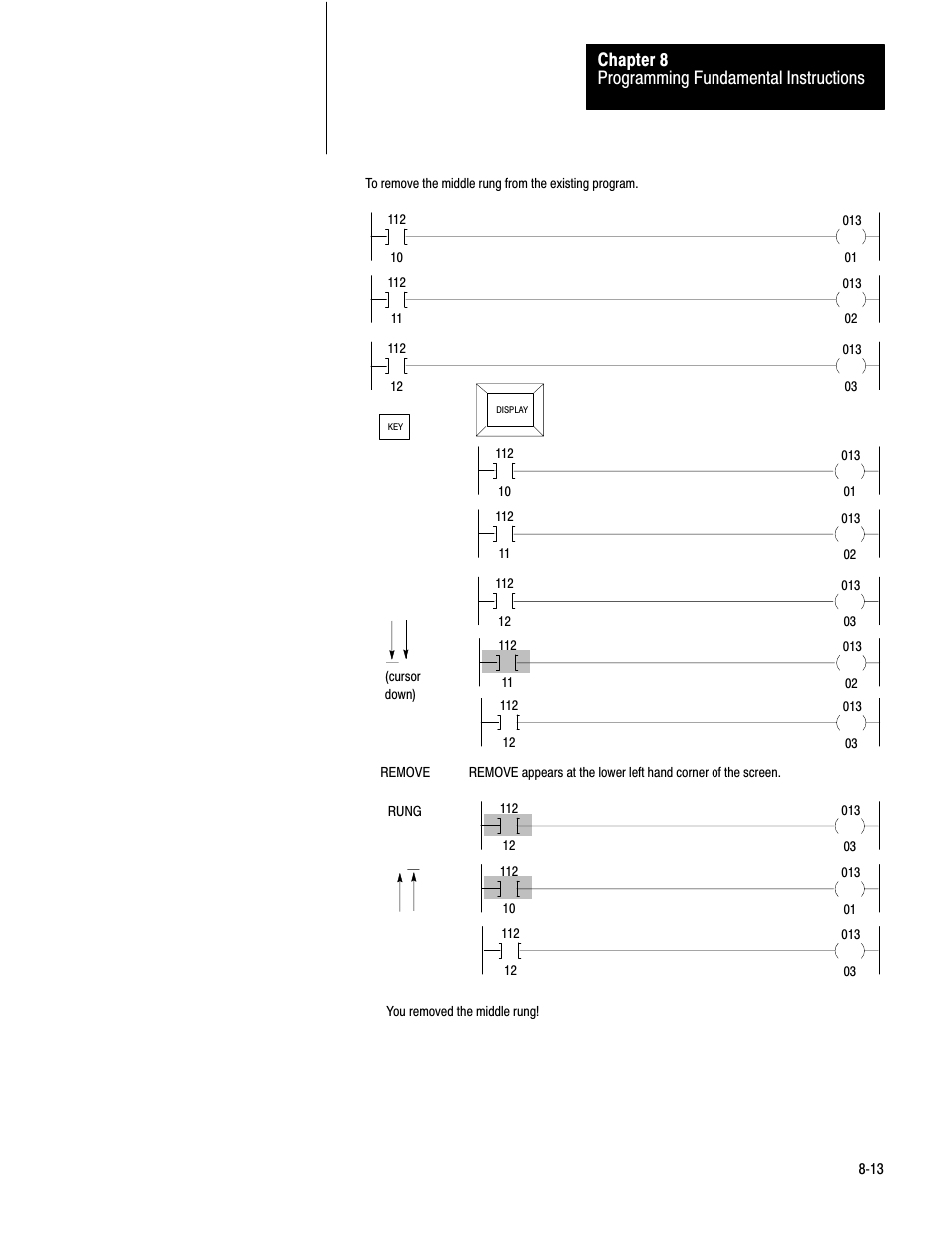 Programming fundamental instructions chapter 8 | Rockwell Automation 1772-LV Mini-PLC - 2/15 Programmable Controller (Series B) Programming and Operations User Manual | Page 116 / 215