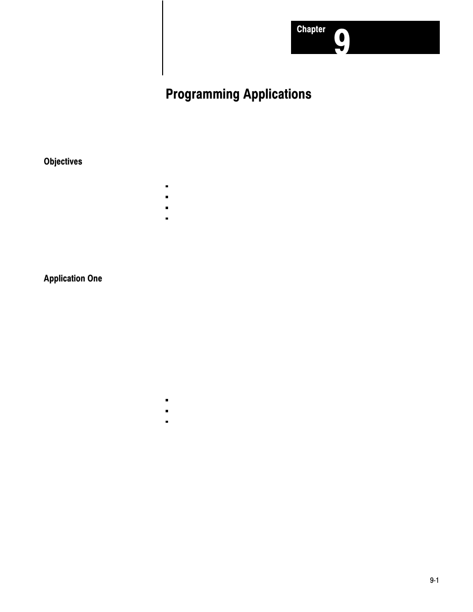 1772-6.8.2, 9 - programming applications, Programming applications | Rockwell Automation 1772-LV Mini-PLC - 2/15 Programmable Controller (Series B) Programming and Operations User Manual | Page 118 / 215