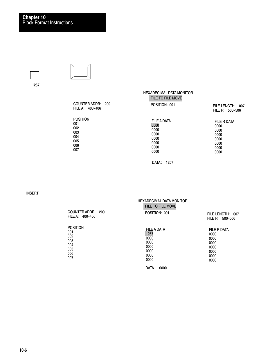 Block format instructions chapter 10 | Rockwell Automation 1772-LV Mini-PLC - 2/15 Programmable Controller (Series B) Programming and Operations User Manual | Page 128 / 215