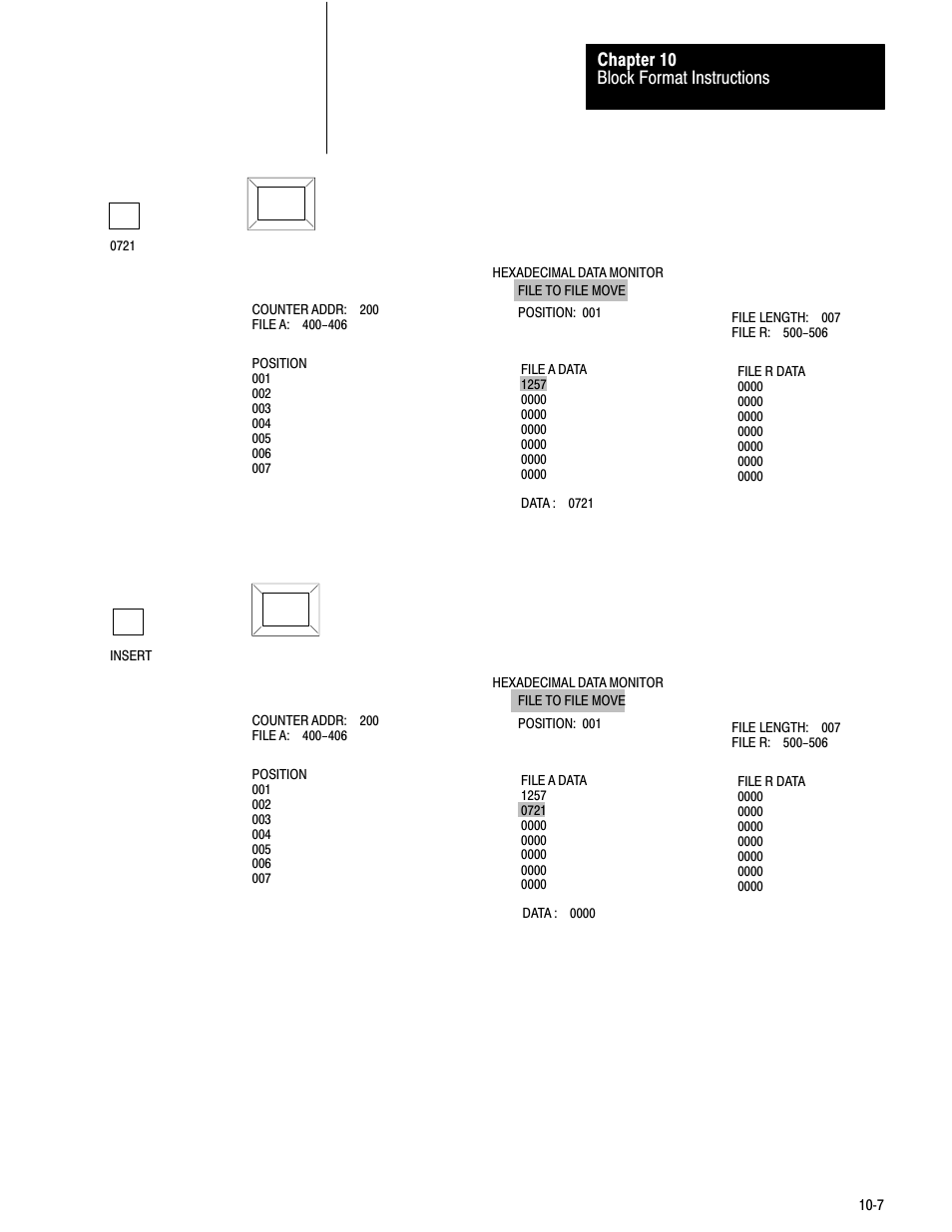 Block format instructions chapter 10 | Rockwell Automation 1772-LV Mini-PLC - 2/15 Programmable Controller (Series B) Programming and Operations User Manual | Page 129 / 215