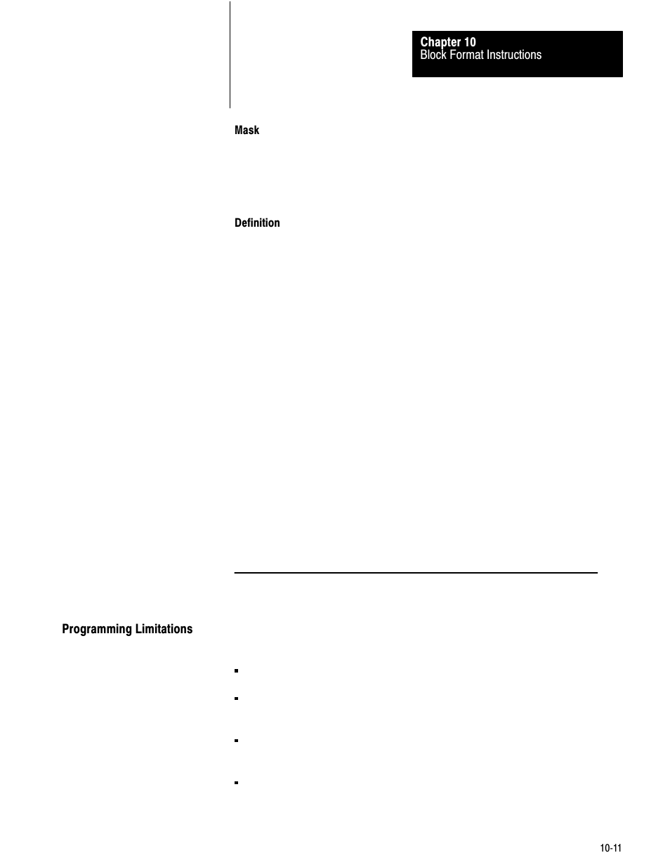 10ć11 | Rockwell Automation 1772-LV Mini-PLC - 2/15 Programmable Controller (Series B) Programming and Operations User Manual | Page 133 / 215