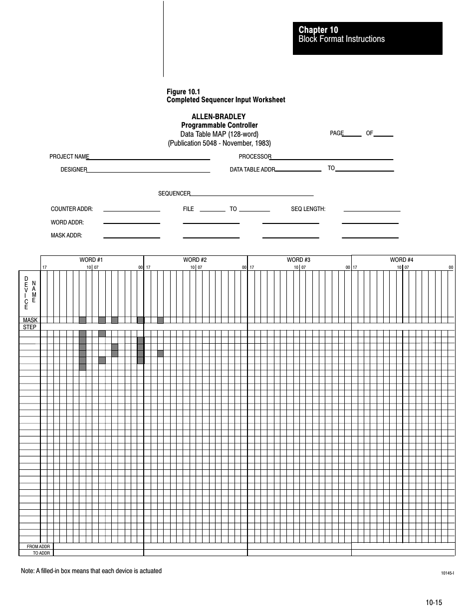 Block format instructions chapter 10, Bottle filling applications mini–plc–2/15 series b, Engineer 1 2 | Rockwell Automation 1772-LV Mini-PLC - 2/15 Programmable Controller (Series B) Programming and Operations User Manual | Page 137 / 215