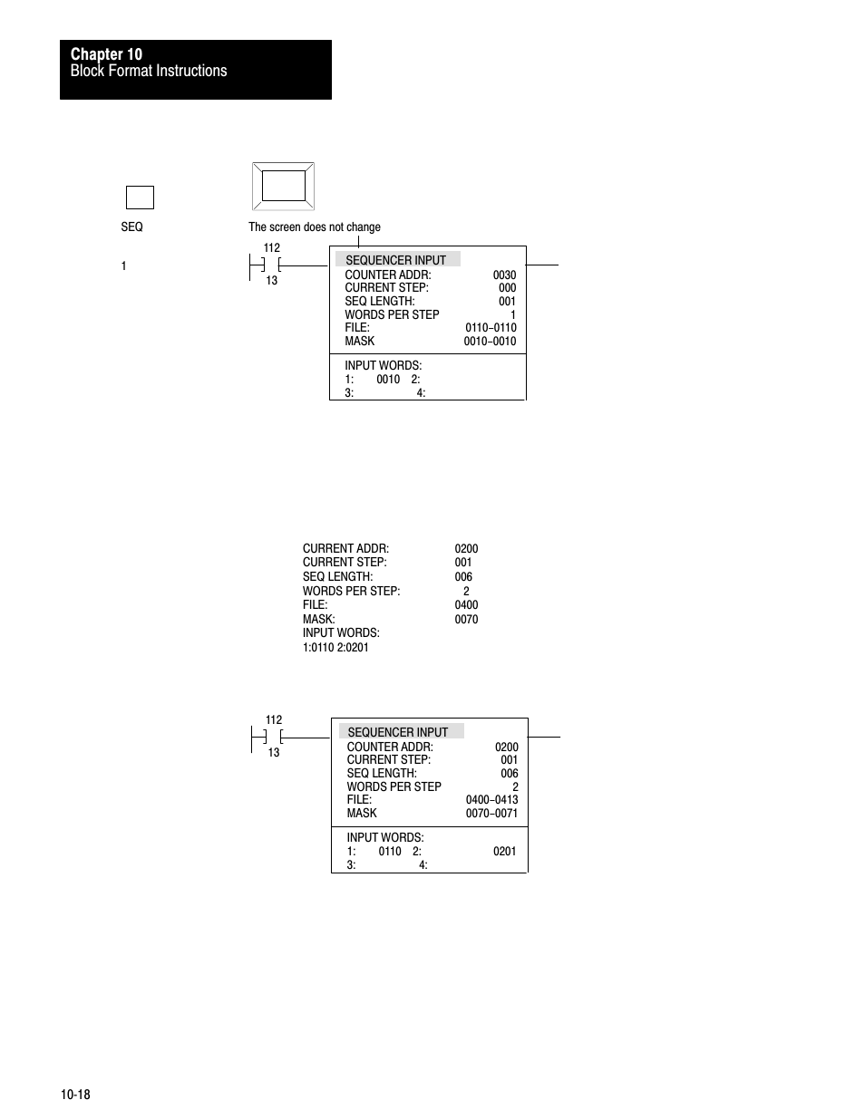 Block format instructions chapter 10 | Rockwell Automation 1772-LV Mini-PLC - 2/15 Programmable Controller (Series B) Programming and Operations User Manual | Page 140 / 215
