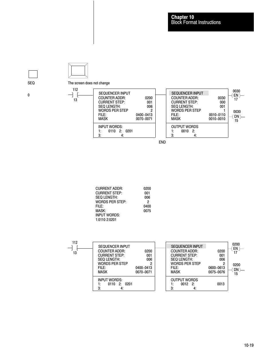 Block format instructions chapter 10 | Rockwell Automation 1772-LV Mini-PLC - 2/15 Programmable Controller (Series B) Programming and Operations User Manual | Page 141 / 215