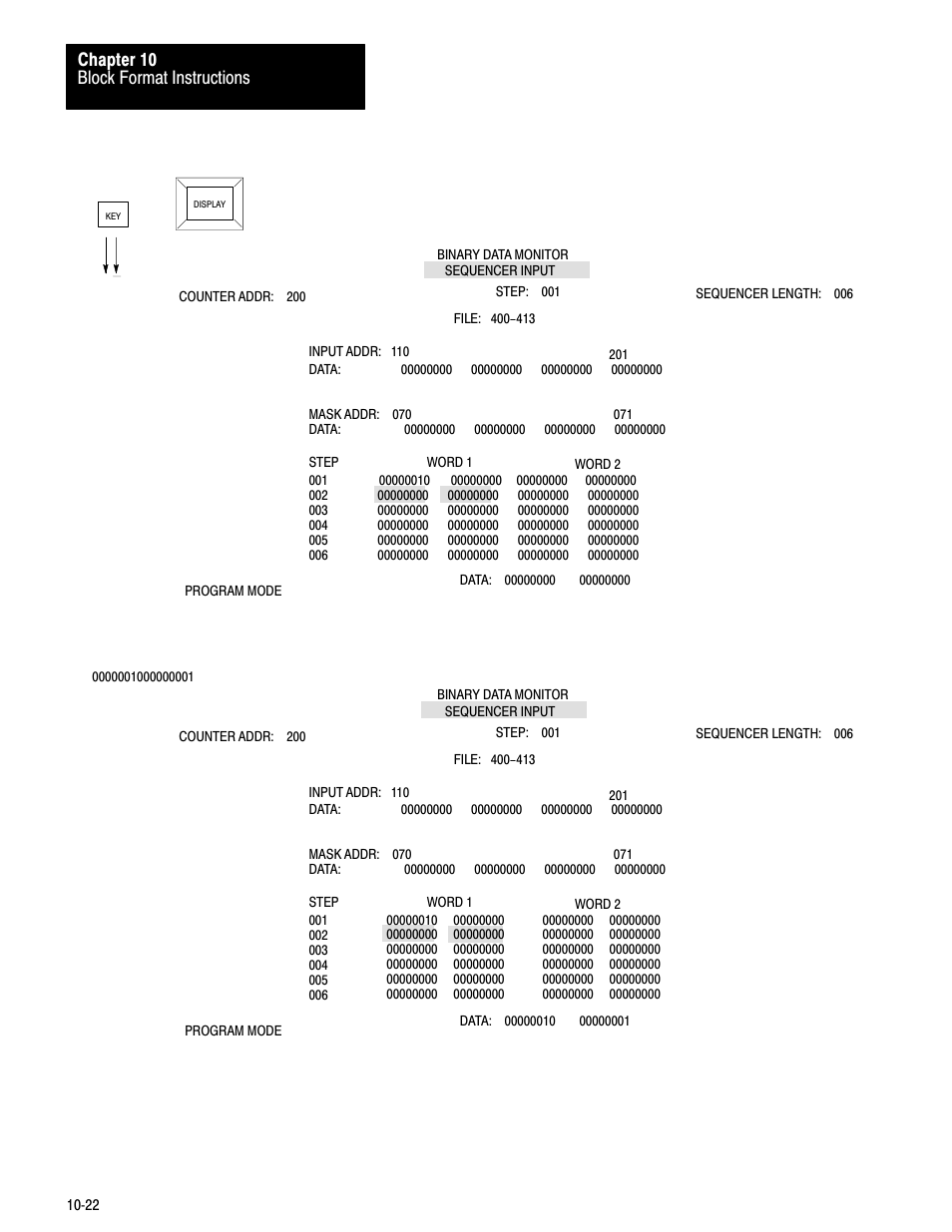 Block format instructions chapter 10 | Rockwell Automation 1772-LV Mini-PLC - 2/15 Programmable Controller (Series B) Programming and Operations User Manual | Page 144 / 215