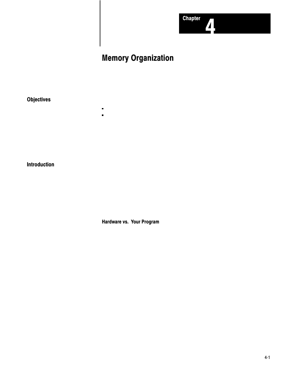 1772-6.8.2, 4 - memory organization | Rockwell Automation 1772-LV Mini-PLC - 2/15 Programmable Controller (Series B) Programming and Operations User Manual | Page 30 / 215
