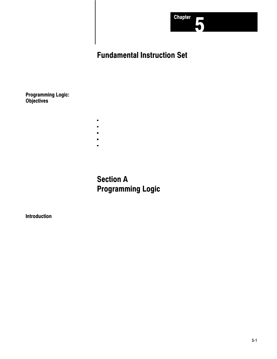 1772-6.8.2, 5 - fundamental instruction set, Fundamental instruction set | Rockwell Automation 1772-LV Mini-PLC - 2/15 Programmable Controller (Series B) Programming and Operations User Manual | Page 38 / 215