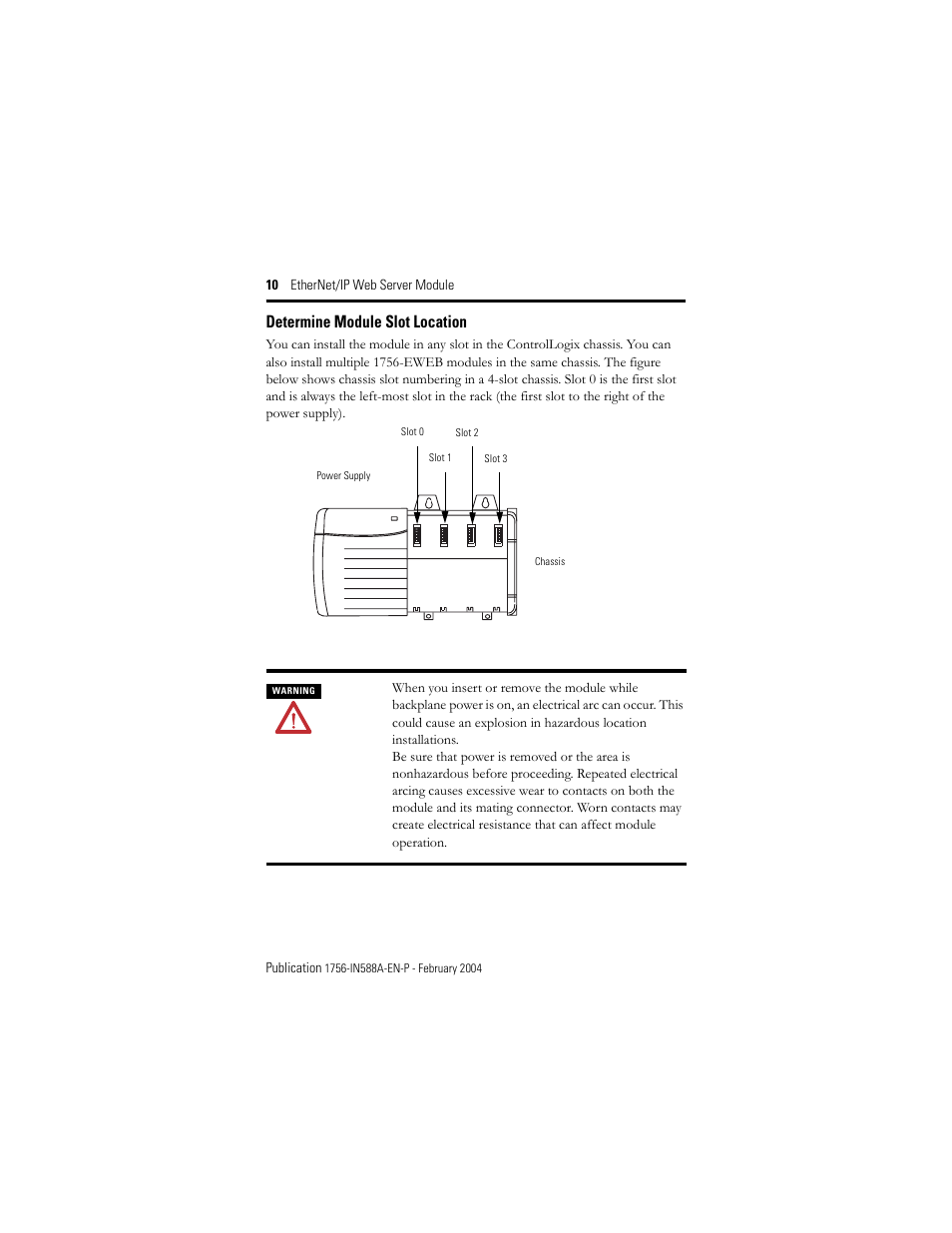 Determine module slot location | Rockwell Automation 1756-EWEB ControlLogix EtherNet/IP Web Server Module Installation Instructions User Manual | Page 10 / 30