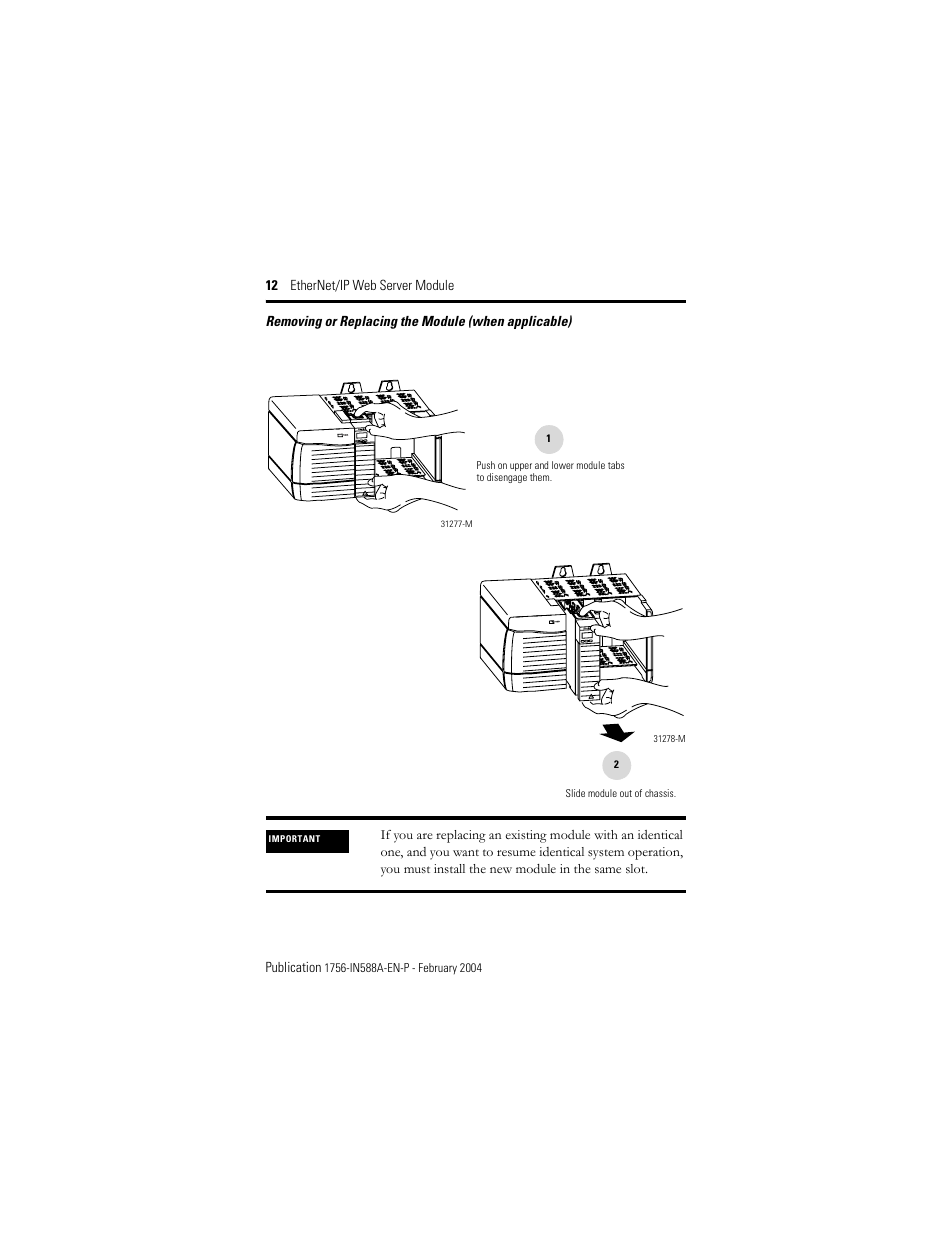 Rockwell Automation 1756-EWEB ControlLogix EtherNet/IP Web Server Module Installation Instructions User Manual | Page 12 / 30