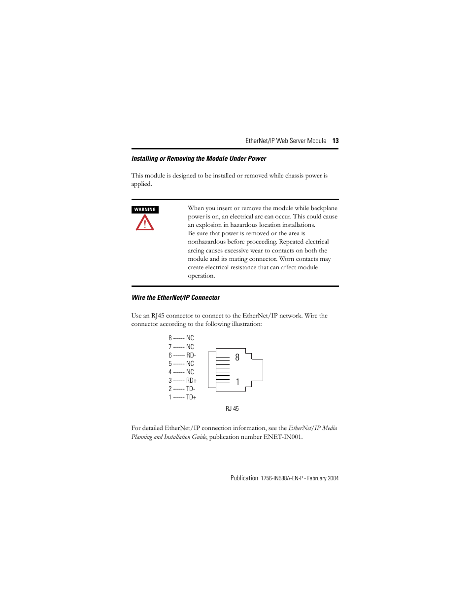 Rockwell Automation 1756-EWEB ControlLogix EtherNet/IP Web Server Module Installation Instructions User Manual | Page 13 / 30