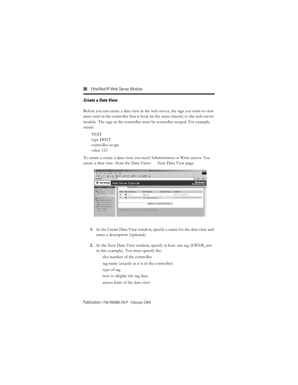 Rockwell Automation 1756-EWEB ControlLogix EtherNet/IP Web Server Module Installation Instructions User Manual | Page 20 / 30