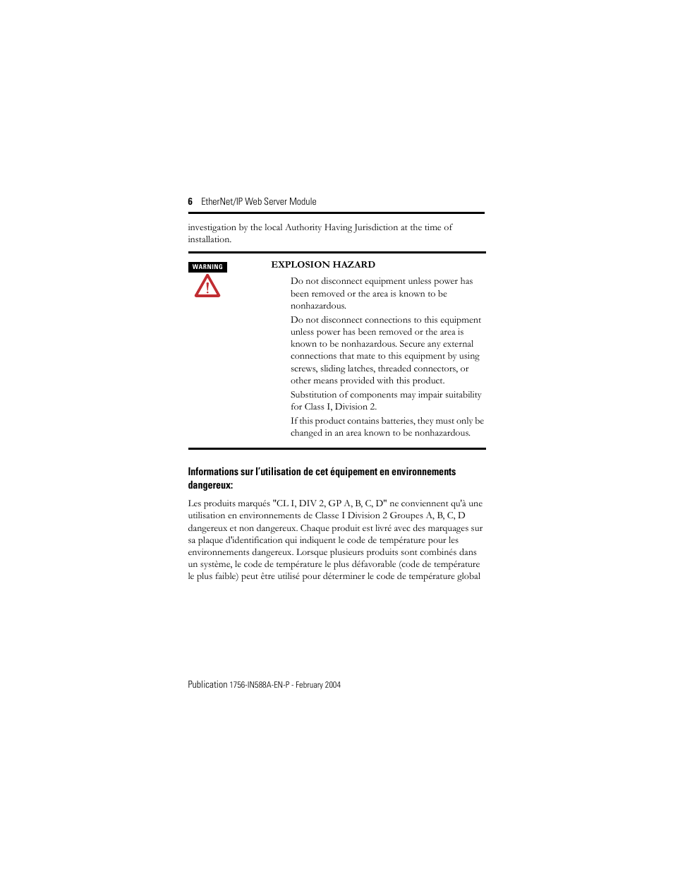 Rockwell Automation 1756-EWEB ControlLogix EtherNet/IP Web Server Module Installation Instructions User Manual | Page 6 / 30