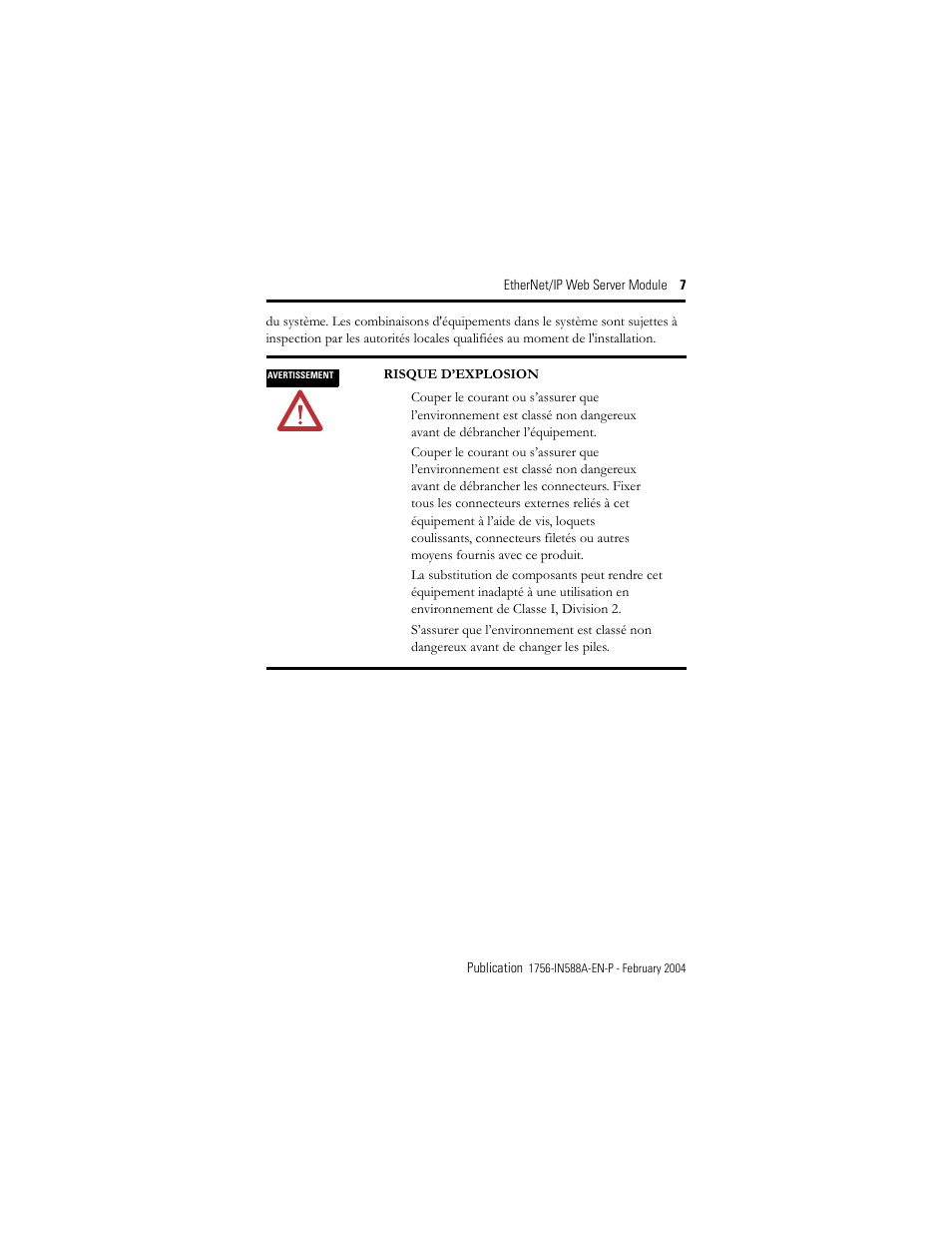 Rockwell Automation 1756-EWEB ControlLogix EtherNet/IP Web Server Module Installation Instructions User Manual | Page 7 / 30