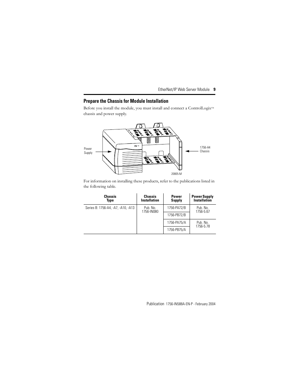 Prepare the chassis for module installation | Rockwell Automation 1756-EWEB ControlLogix EtherNet/IP Web Server Module Installation Instructions User Manual | Page 9 / 30