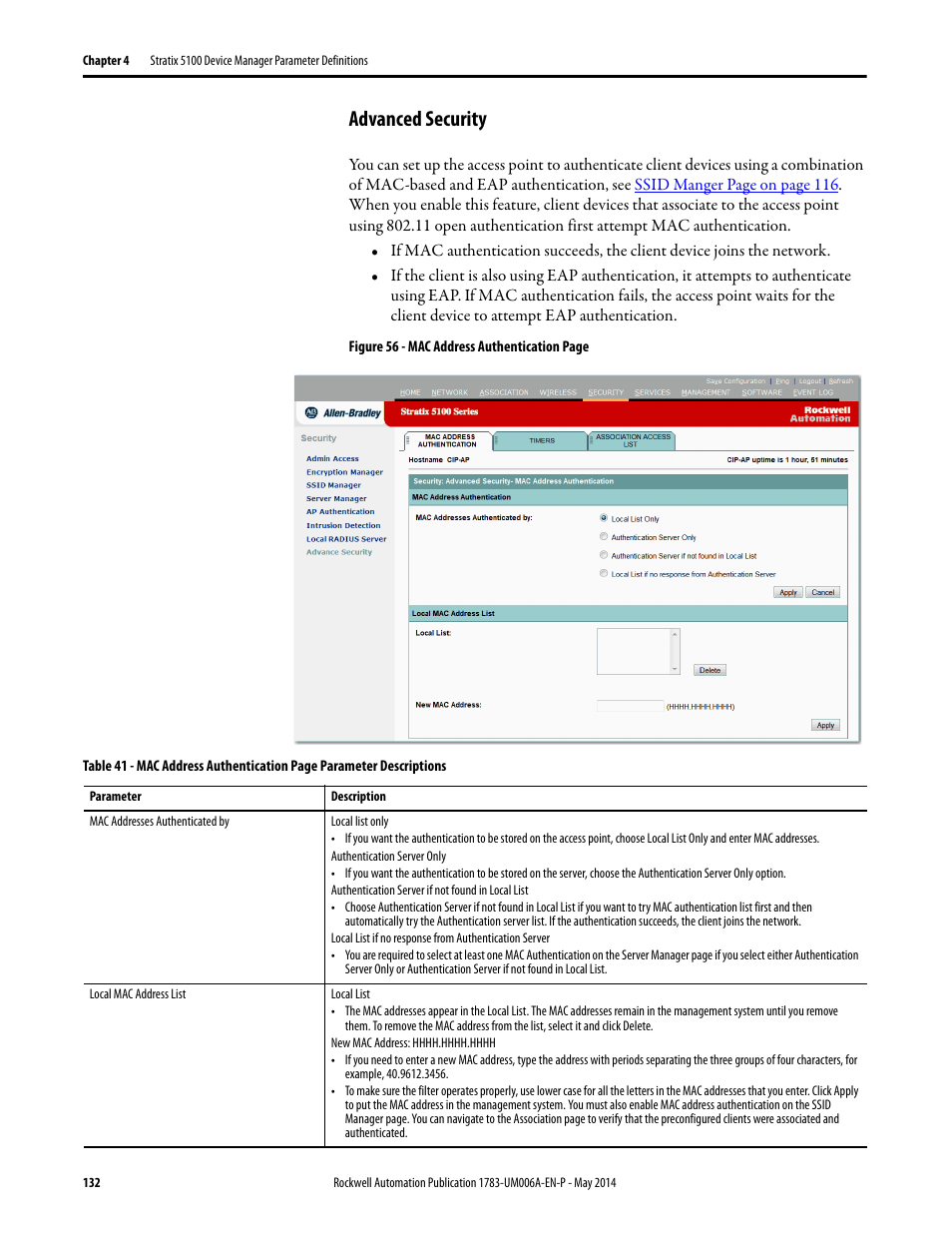 Advanced security | Rockwell Automation 1783-WAPxxx Stratix 5100 Wireless Access Point User Manual User Manual | Page 132 / 612