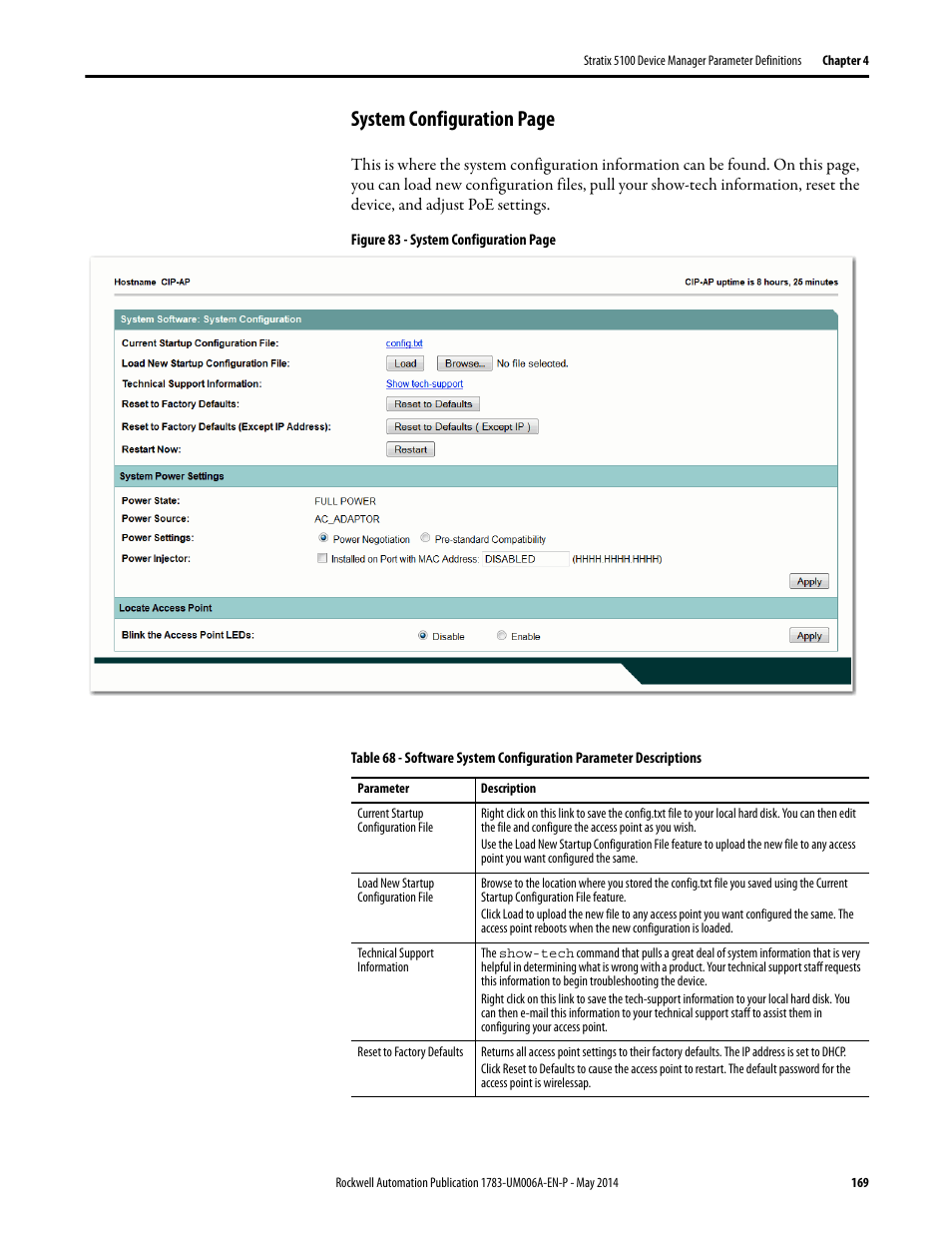 System configuration page | Rockwell Automation 1783-WAPxxx Stratix 5100 Wireless Access Point User Manual User Manual | Page 169 / 612