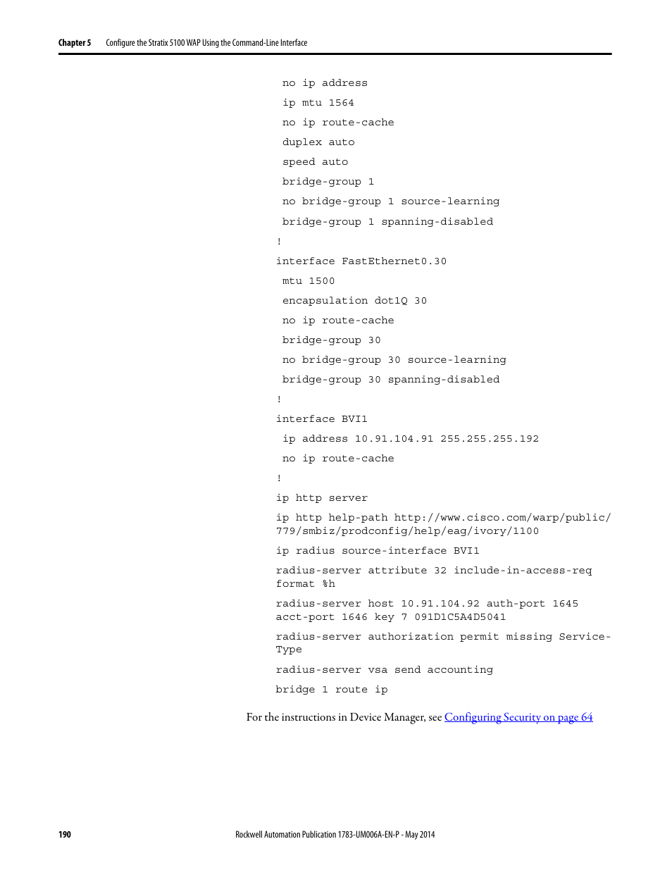 Rockwell Automation 1783-WAPxxx Stratix 5100 Wireless Access Point User Manual User Manual | Page 190 / 612