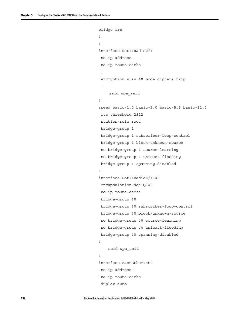 Rockwell Automation 1783-WAPxxx Stratix 5100 Wireless Access Point User Manual User Manual | Page 192 / 612