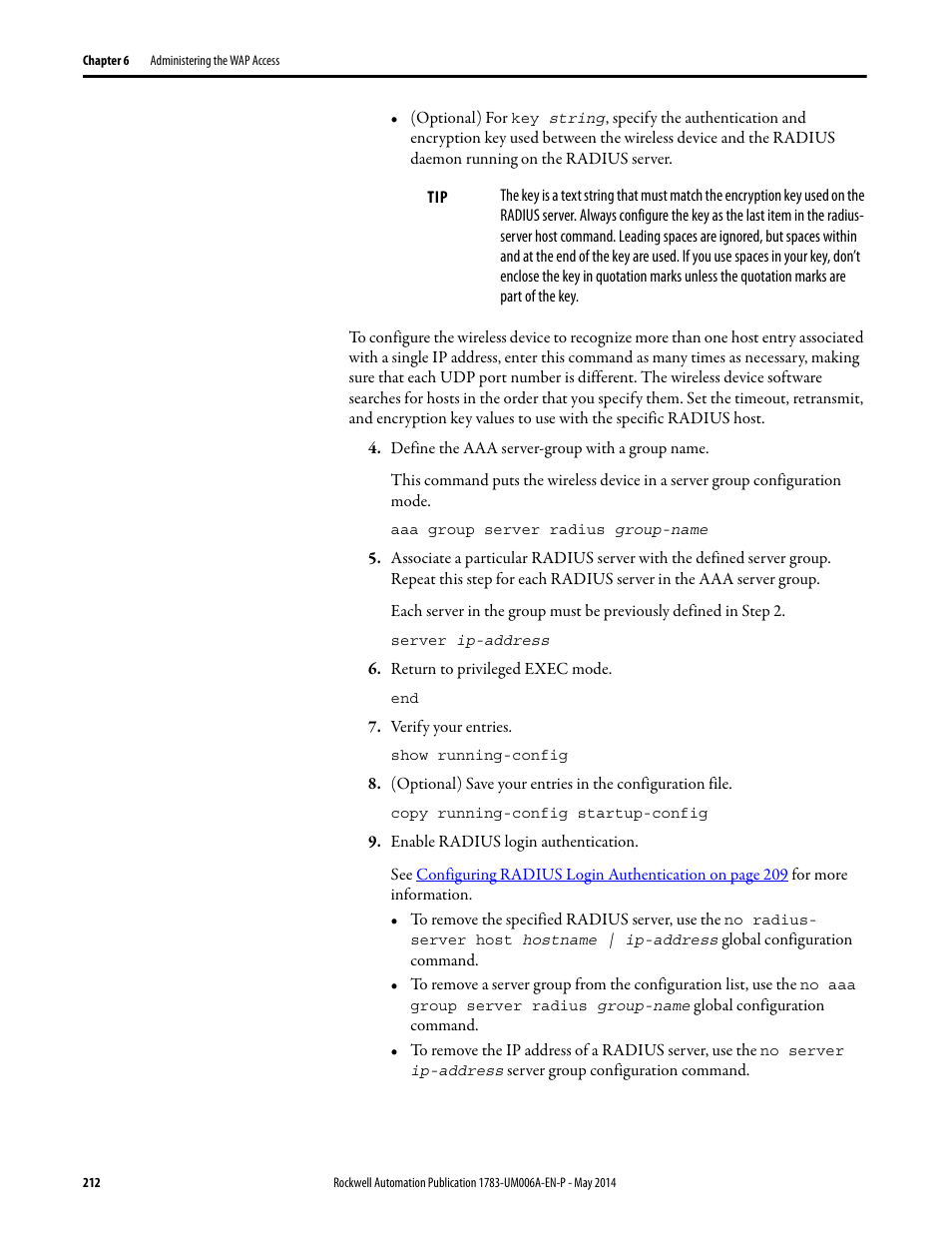 Rockwell Automation 1783-WAPxxx Stratix 5100 Wireless Access Point User Manual User Manual | Page 212 / 612