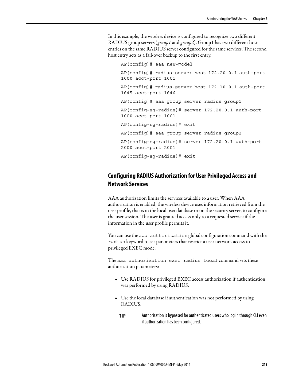 Rockwell Automation 1783-WAPxxx Stratix 5100 Wireless Access Point User Manual User Manual | Page 213 / 612
