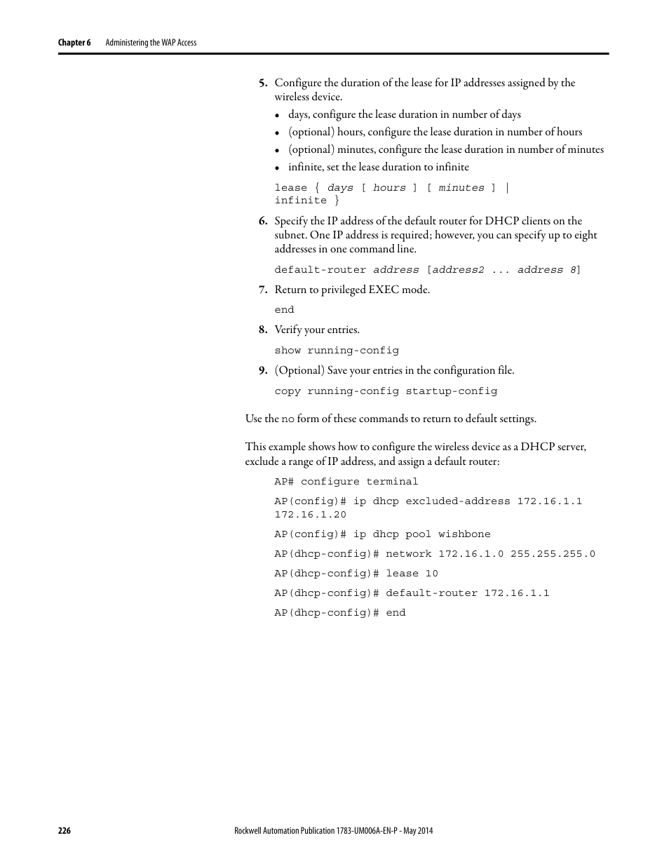 Rockwell Automation 1783-WAPxxx Stratix 5100 Wireless Access Point User Manual User Manual | Page 226 / 612