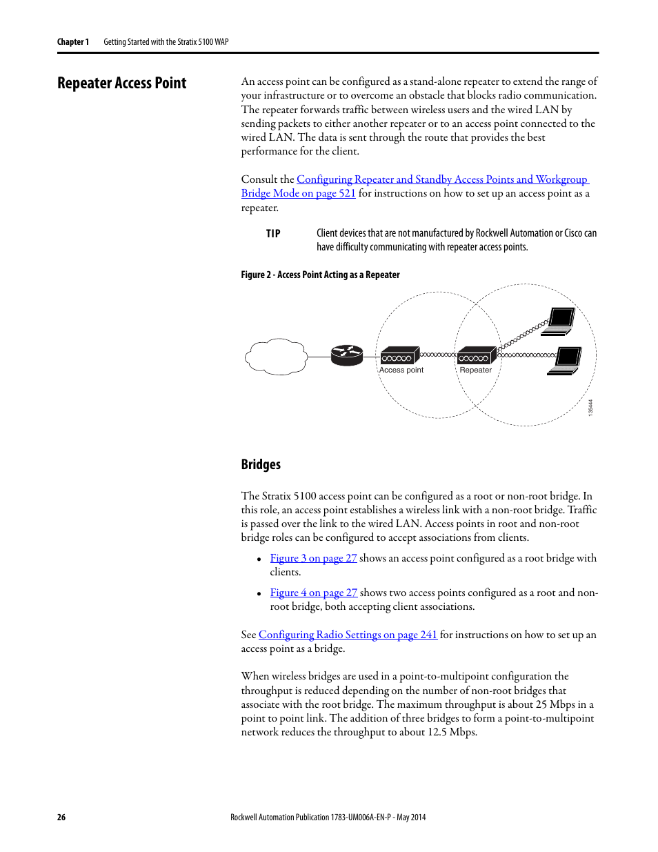 Repeater access point, Bridges | Rockwell Automation 1783-WAPxxx Stratix 5100 Wireless Access Point User Manual User Manual | Page 26 / 612