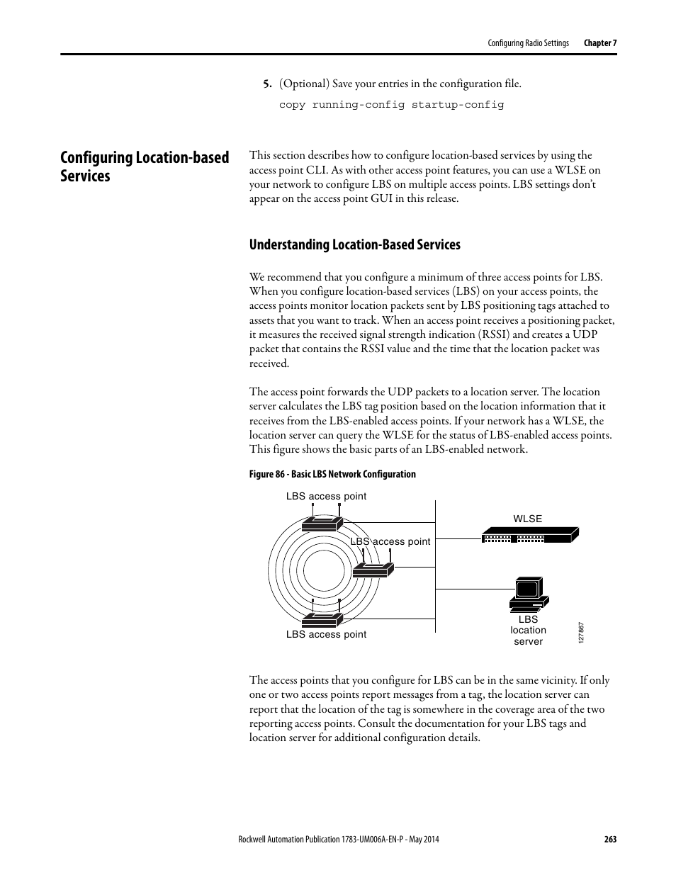 Configuring location-based services, Understanding location-based services | Rockwell Automation 1783-WAPxxx Stratix 5100 Wireless Access Point User Manual User Manual | Page 263 / 612