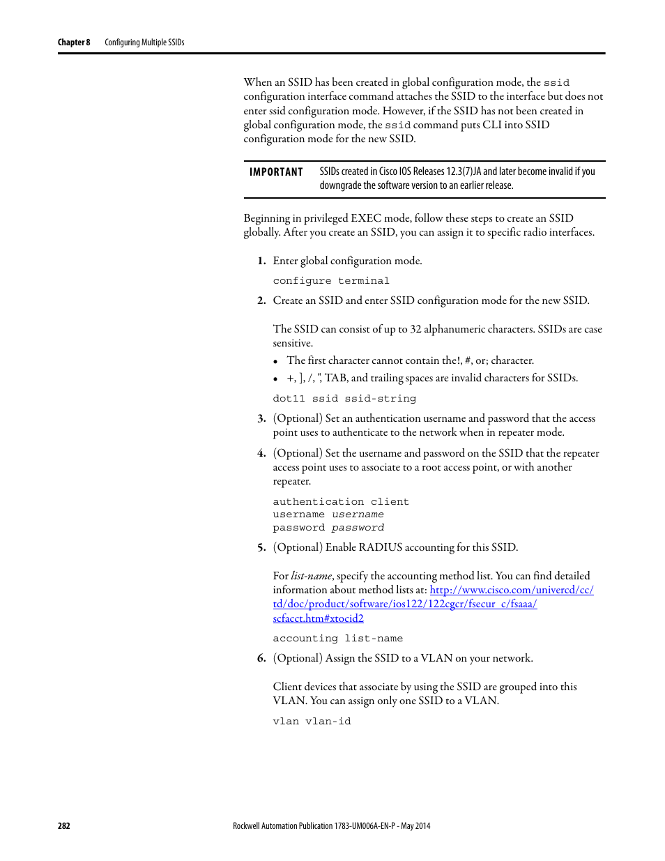 Rockwell Automation 1783-WAPxxx Stratix 5100 Wireless Access Point User Manual User Manual | Page 282 / 612