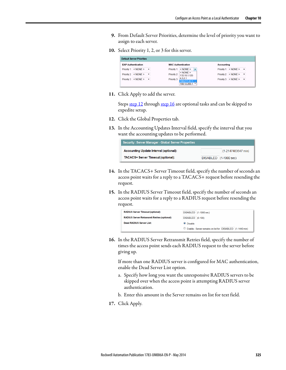 Rockwell Automation 1783-WAPxxx Stratix 5100 Wireless Access Point User Manual User Manual | Page 325 / 612