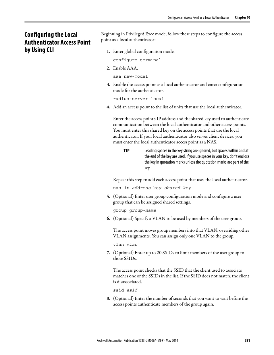 Rockwell Automation 1783-WAPxxx Stratix 5100 Wireless Access Point User Manual User Manual | Page 331 / 612