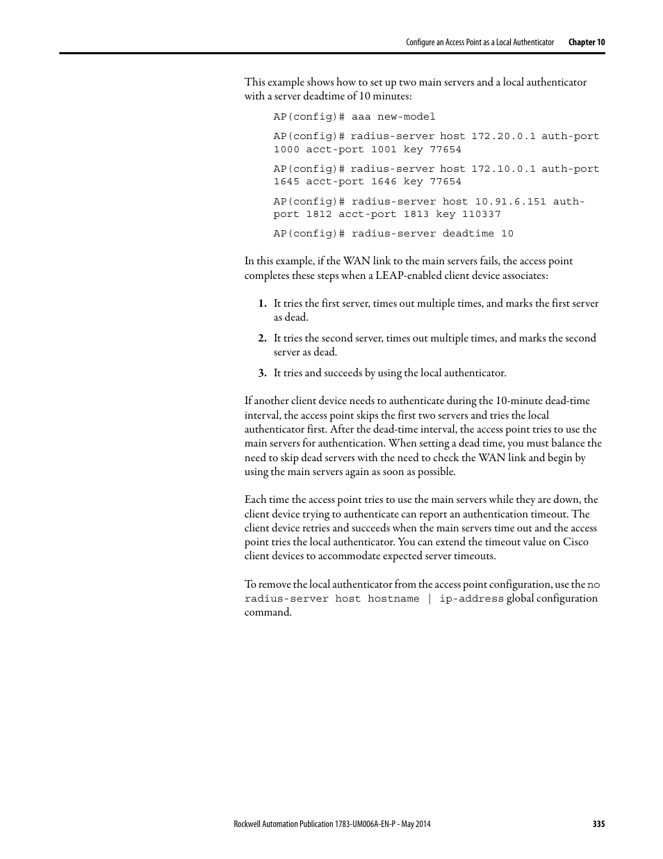 Rockwell Automation 1783-WAPxxx Stratix 5100 Wireless Access Point User Manual User Manual | Page 335 / 612