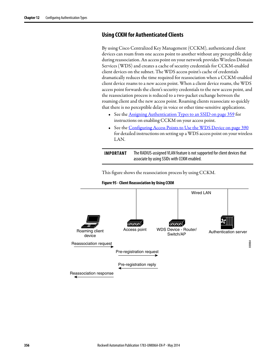 Using cckm for authenticated clients | Rockwell Automation 1783-WAPxxx Stratix 5100 Wireless Access Point User Manual User Manual | Page 356 / 612