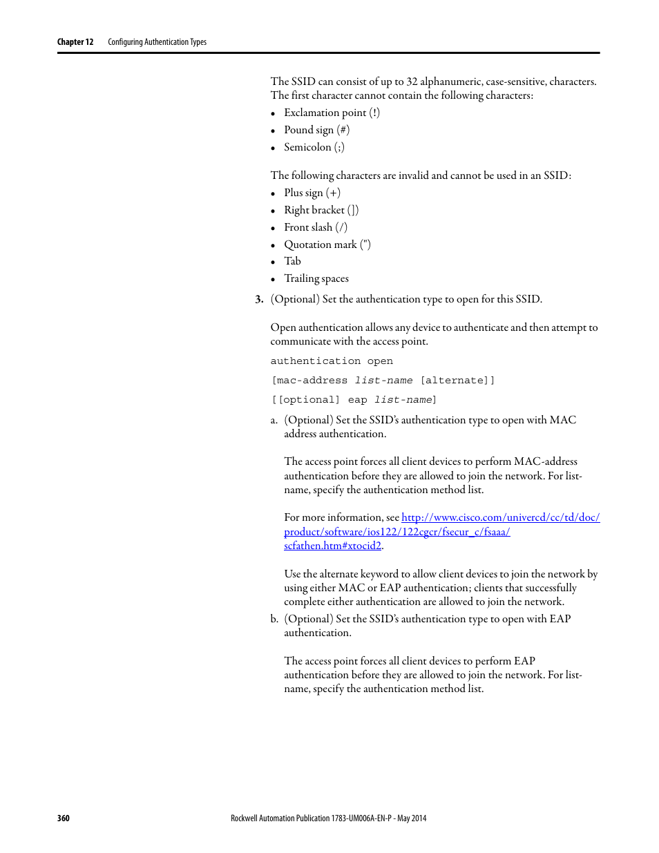 Rockwell Automation 1783-WAPxxx Stratix 5100 Wireless Access Point User Manual User Manual | Page 360 / 612