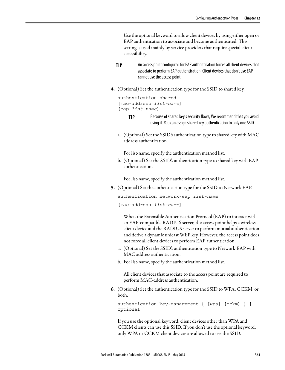 Rockwell Automation 1783-WAPxxx Stratix 5100 Wireless Access Point User Manual User Manual | Page 361 / 612