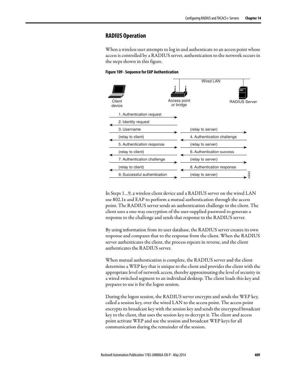 Radius operation | Rockwell Automation 1783-WAPxxx Stratix 5100 Wireless Access Point User Manual User Manual | Page 409 / 612