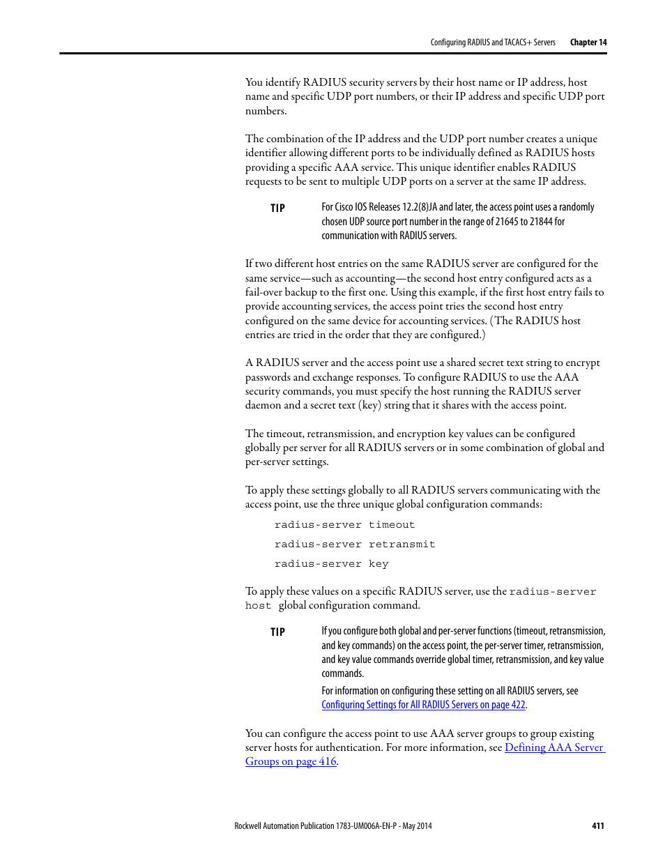 Rockwell Automation 1783-WAPxxx Stratix 5100 Wireless Access Point User Manual User Manual | Page 411 / 612