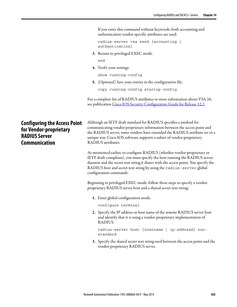 Communication | Rockwell Automation 1783-WAPxxx Stratix 5100 Wireless Access Point User Manual User Manual | Page 425 / 612