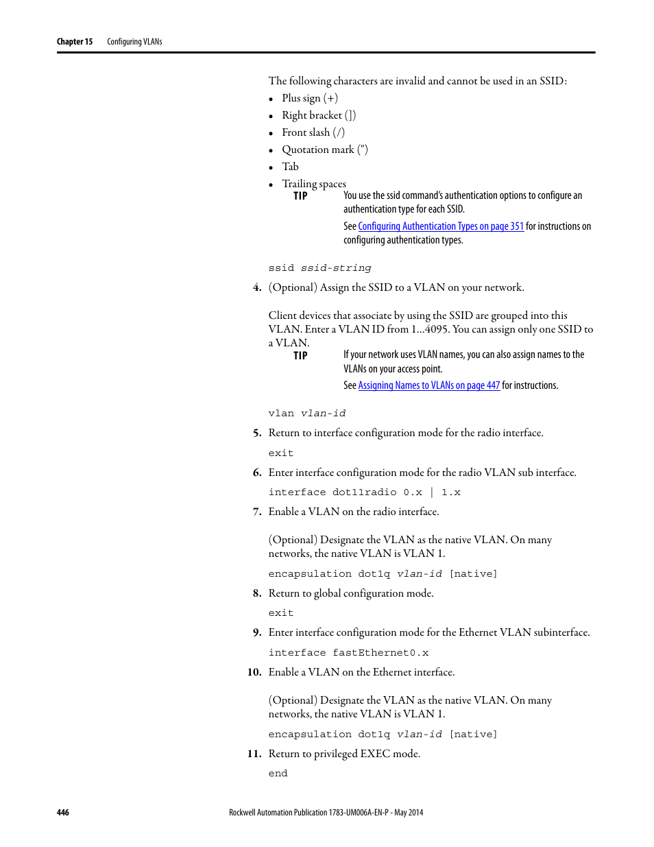 Rockwell Automation 1783-WAPxxx Stratix 5100 Wireless Access Point User Manual User Manual | Page 446 / 612
