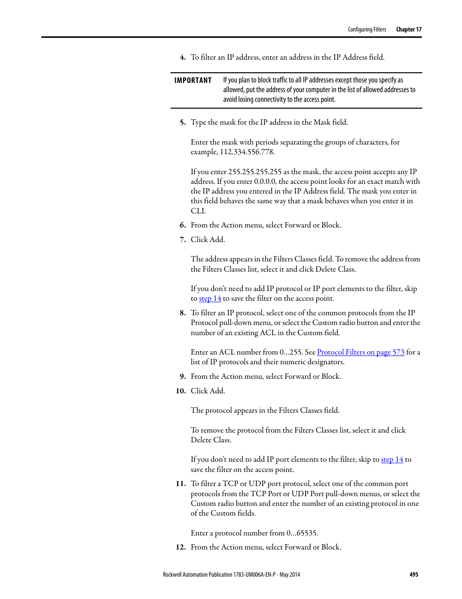 Rockwell Automation 1783-WAPxxx Stratix 5100 Wireless Access Point User Manual User Manual | Page 495 / 612